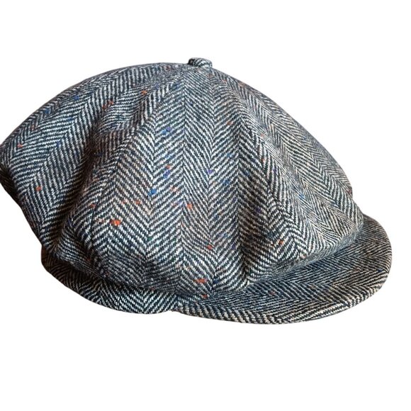 1930's Vintage J.C. Penney Waverly Caps sz 7 Men's Tweed Newsboy Cap Herringbone - Picture 3 of 10